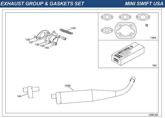 Top Kart USA - IAME Mini Swift Exhaust Group