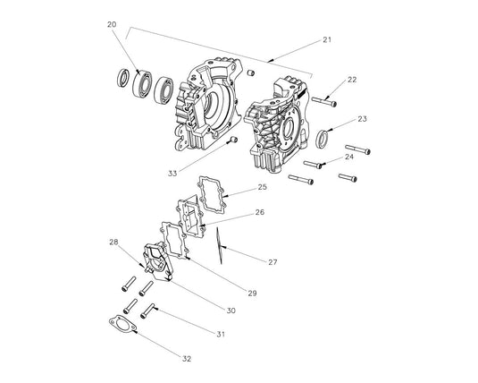 VLR 100 - Crankcase  & Reed Group