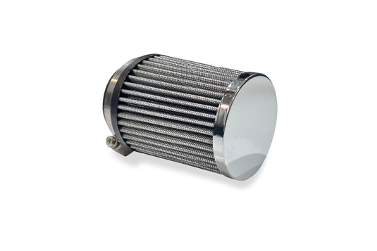 Air Filter, 3-1 / 2" X 4" (2-7 / 16 ID) Tapered Chrome End