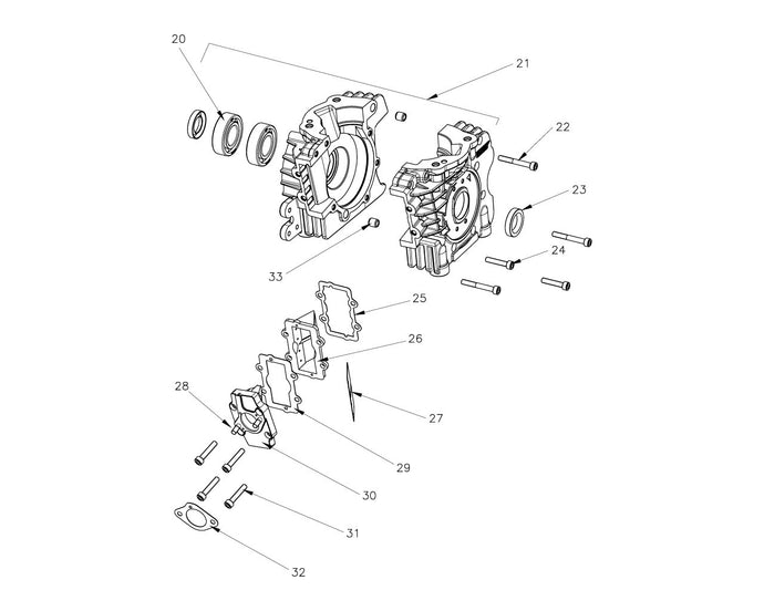 VLR 100 - Crankcase  & Reed Group